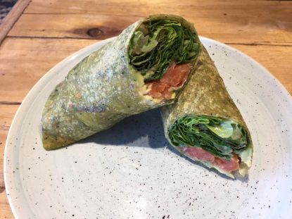 COLD SLICED SMOKED SALMON TROUT WRAP each