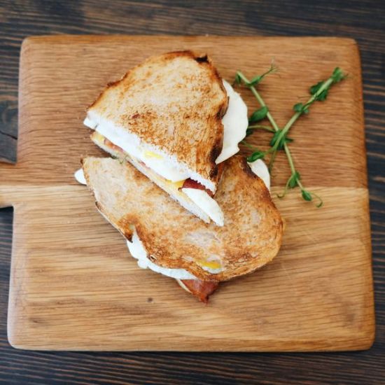 TOASTED SOURDOUGH BACON EGG & CHEESE each