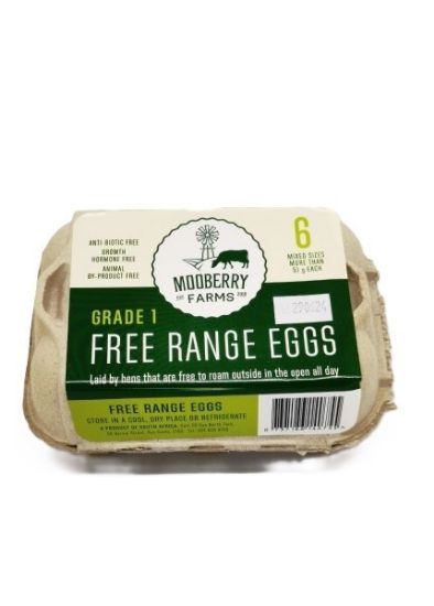 MOOBERRY FREE RANGE EGGS 6`s