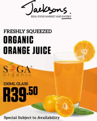 100% ORGANIC FRESHLY SQEEZED ORANGE JUICE 330ml