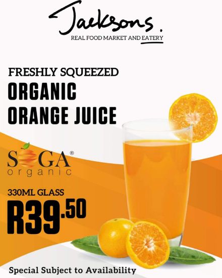 100% ORGANIC FRESHLY SQEEZED ORANGE JUICE 330ml